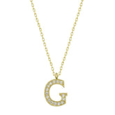 Collier pour femme avec lettre G en argent et or